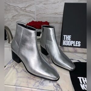 THE KOOPLES $445 NWT Ankle Metallic Leather Boots, Size EU 39/US 8.5.